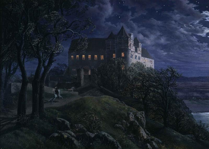 Ernst Oppler Burg Scharfenberg at Night